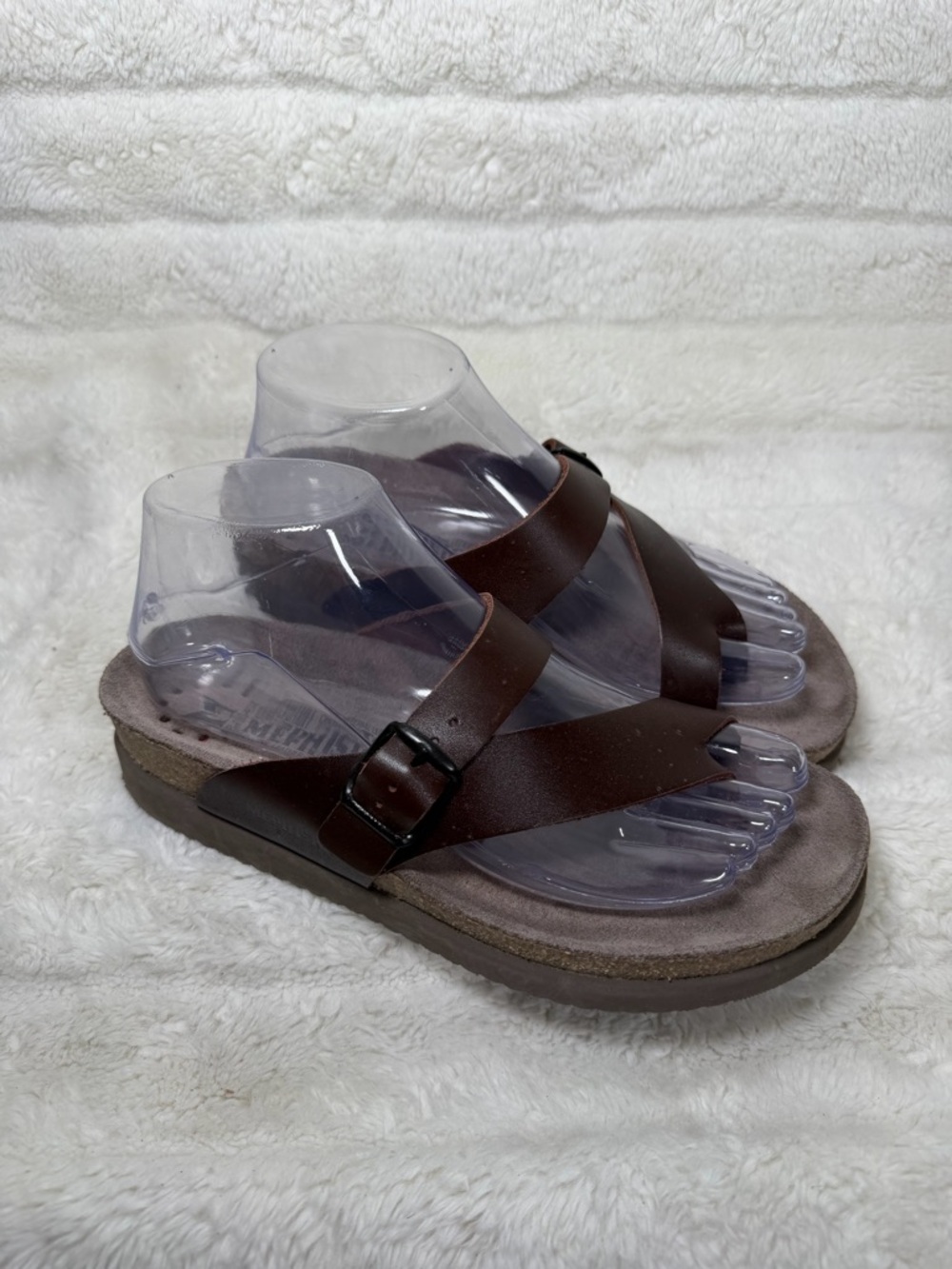 Mephisto Women's Helen Brown Sandanyl 112 Adjustable Flat Strap Sandals 37/ 6.5